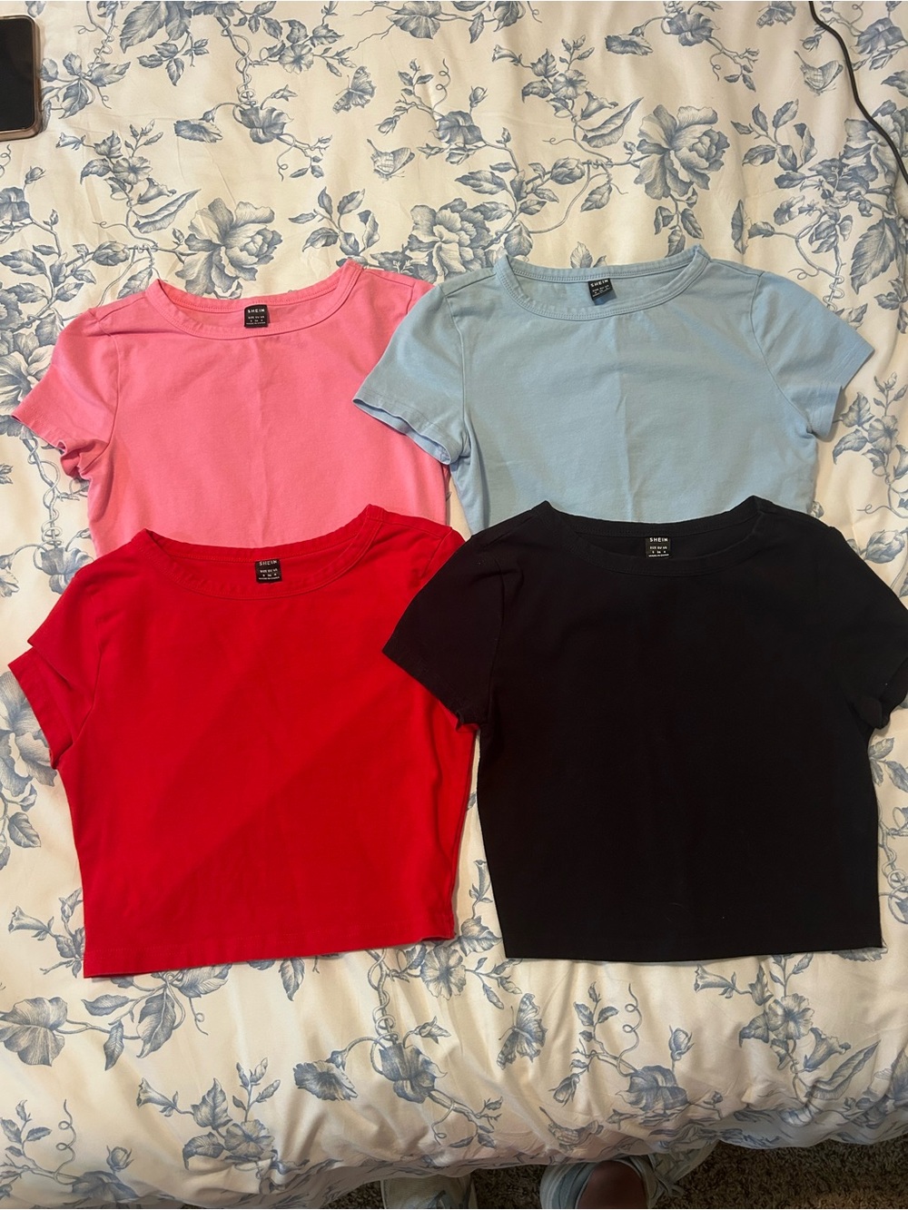 Classic Crewneck Tees - Pink, Light Blue, Red, Black